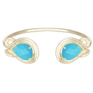 Kendra Scott Andy Cuff Bracelet Turquoise Golden Pinch Bangle
